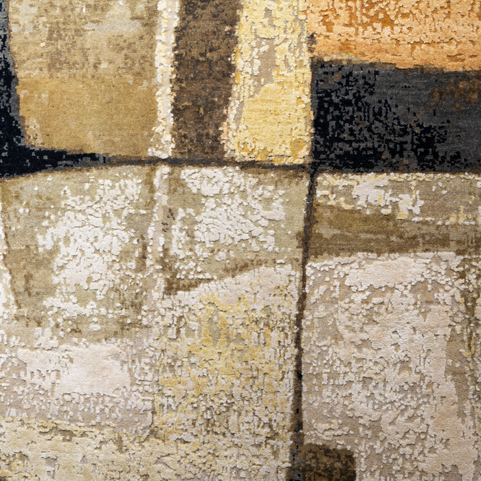 Cubism 5x7 Ivory/Brown Wool and Silk