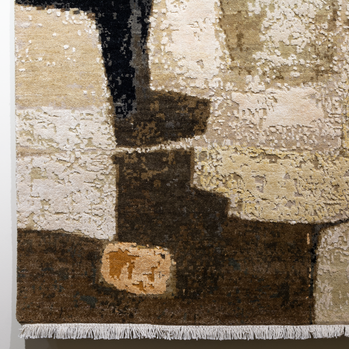 Cubism 5x7 Ivory/Brown Wool and Silk
