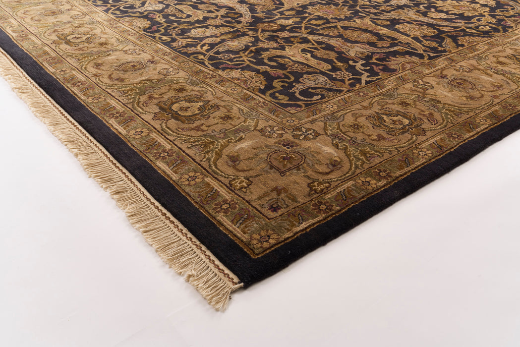 Antique Finish 10x14 Dark Navy/Beige All Wool