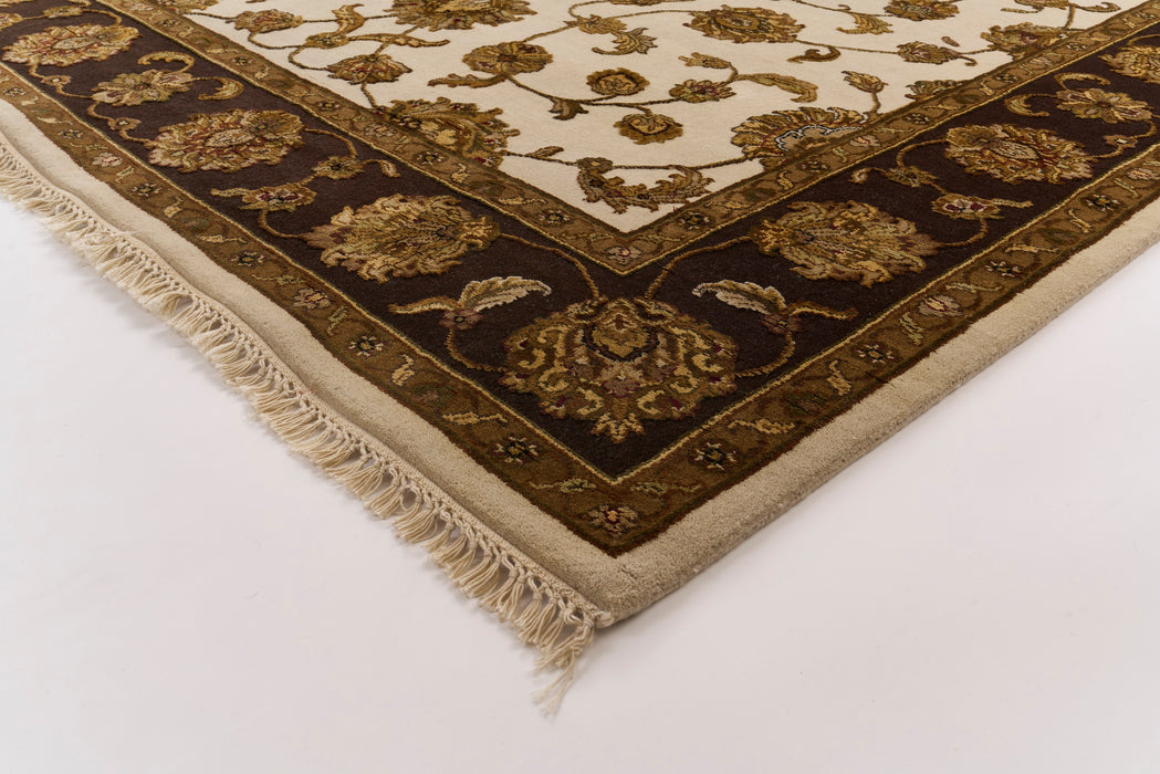 Elegance 6x9 Ivory/Brown/Gold Wool and Silk