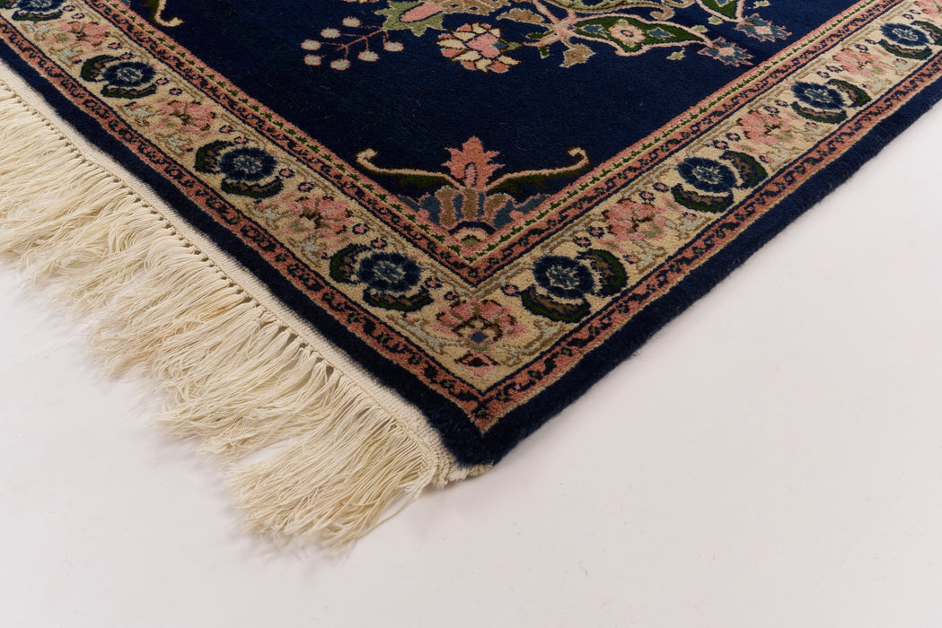 Kashan 2.07x9 Navy Wool Runner