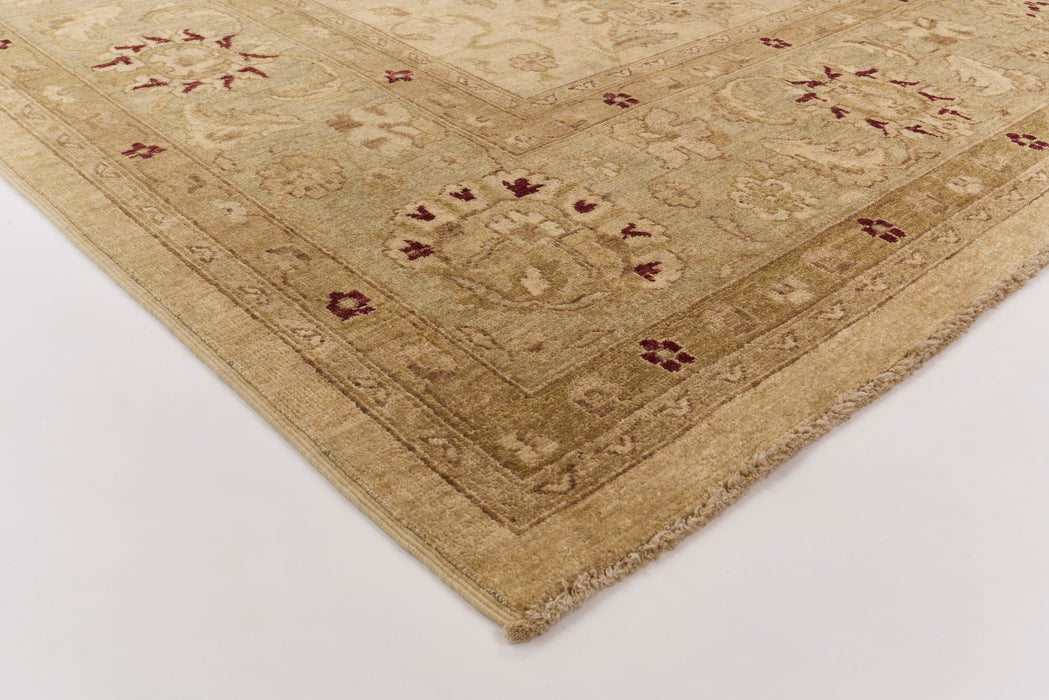 Chobi 9x12 Cream/Sea Green Ghazni Wool
