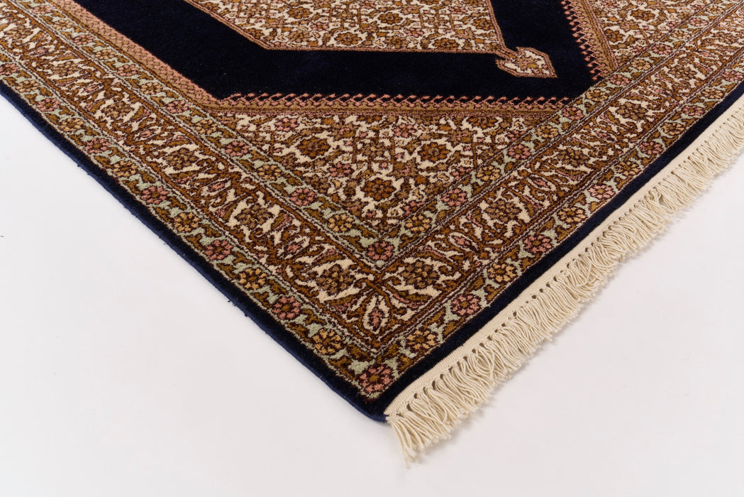 Kashan 3x5 Navy/Brown Silk