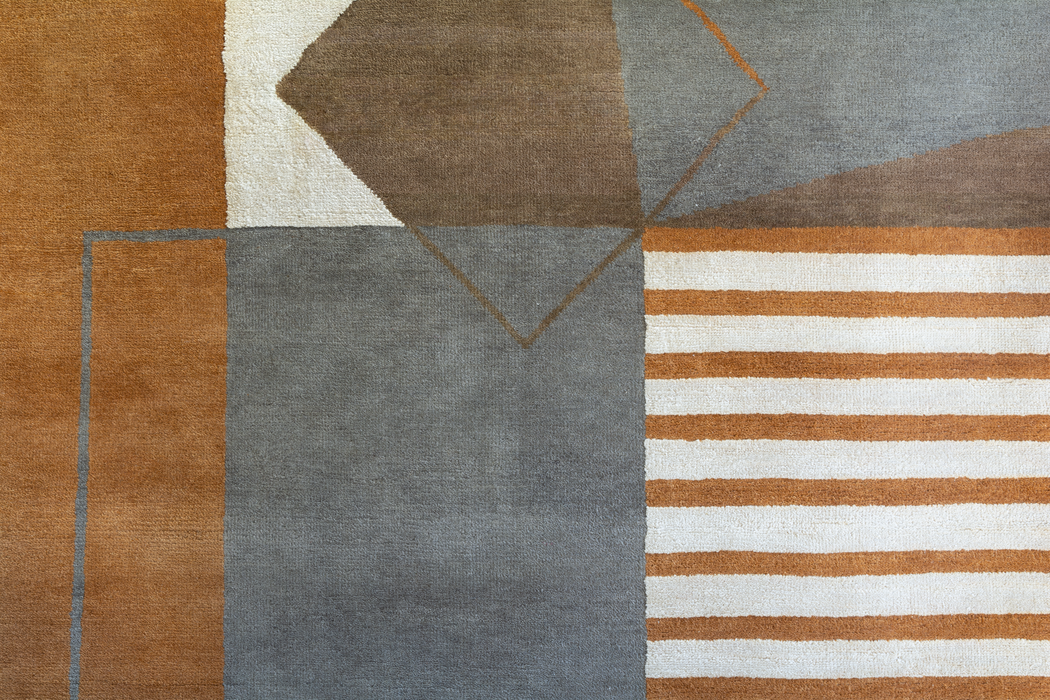 Sandstone 6x9 Charcoal/Rust Wool and Silk