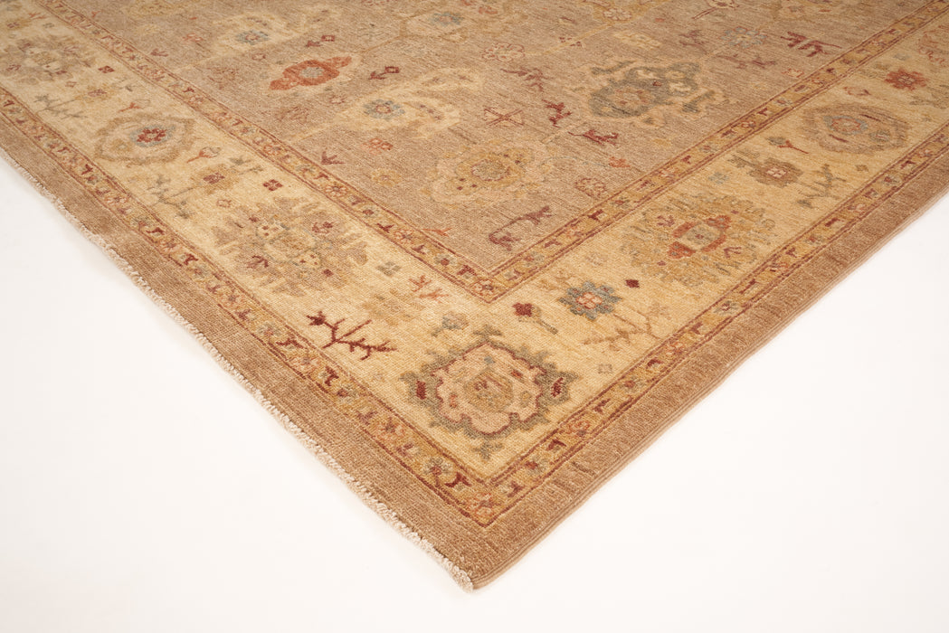 Chobi 6x9 Dark Beige/Ivory/Blue Wool