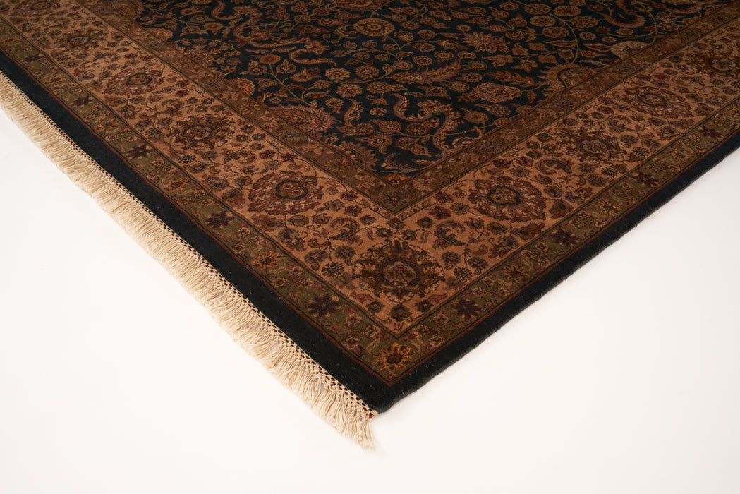 Tranquil Kashan 6x9 Black/Gold Wool