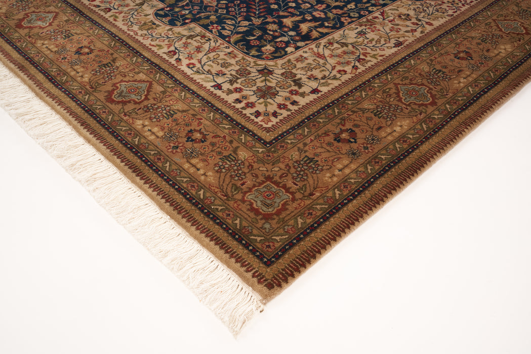 Shah Kashan 5x7 Blue/Beige Wool