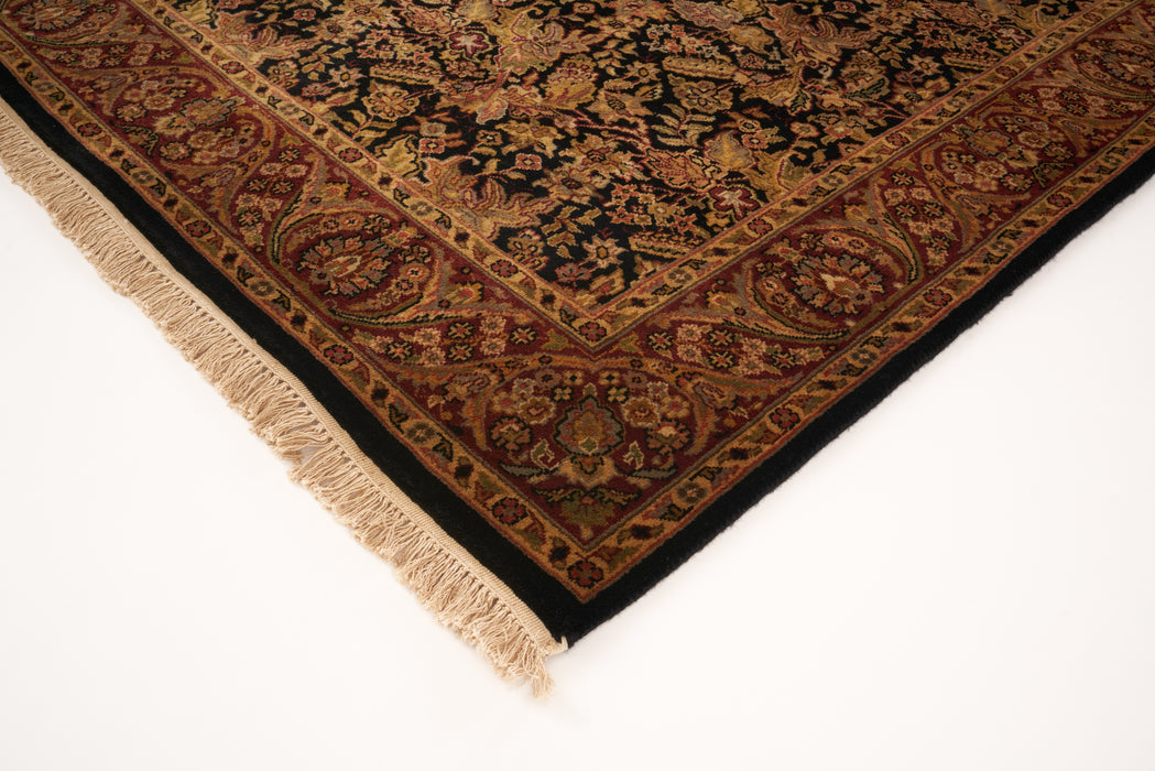 Indo Persian 5x7 Black/Burgundy Wool