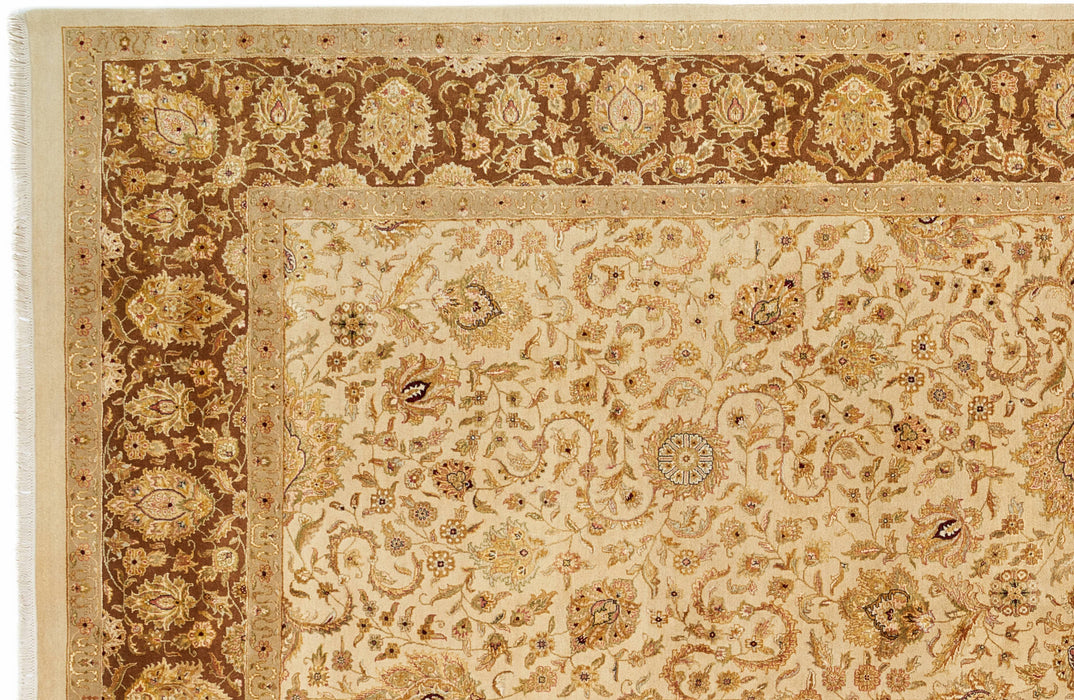 Grand 10x15 Enchante Ivory/Brown Wool and Silk