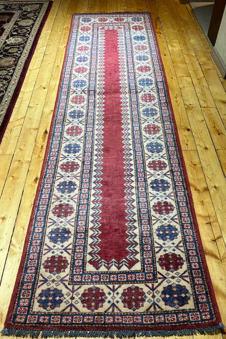 Kazak 2.05x10 Feet Red/Blue Wool Runner