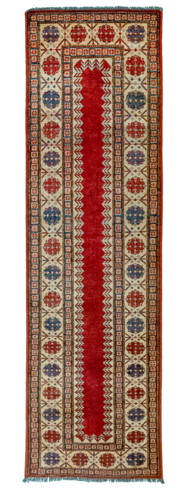 Kazak 2.05x10 Feet Red/Blue Wool Runner