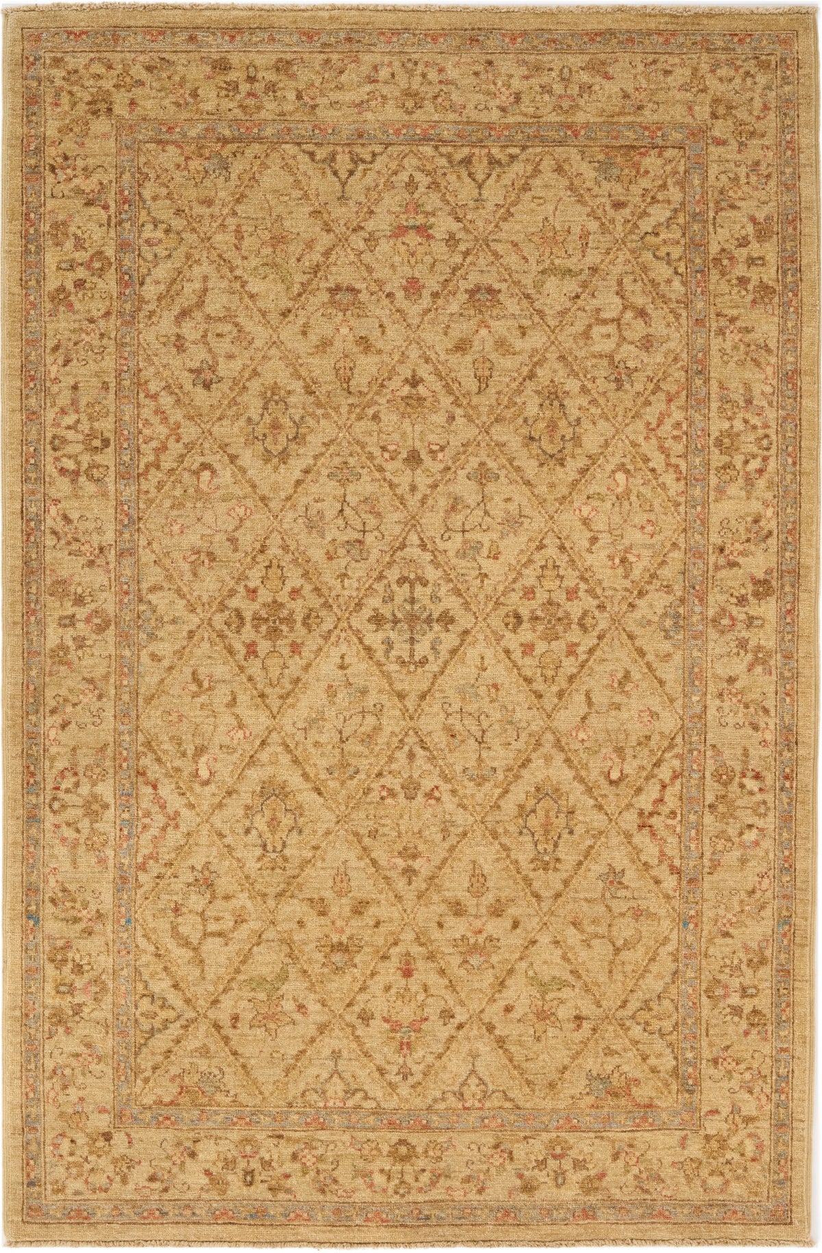 Chobi 4x6 Beige Wool — Indo Designer Rugs