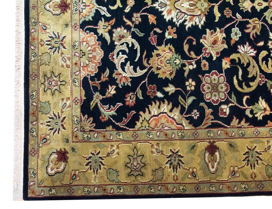 Indo Persian 5x7 Black and Gold Wool