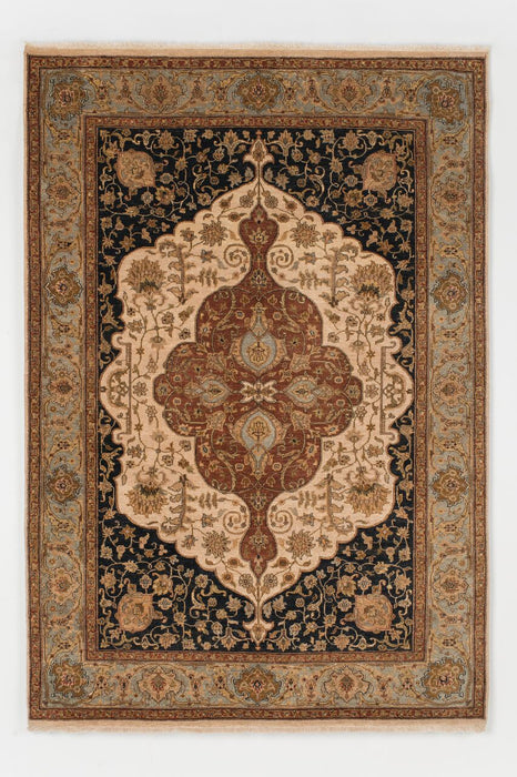 Elegance 6x9 Ivory-Blue Wool