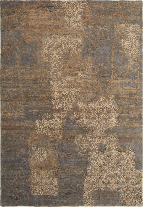 Erased 6x9 Blue-Purple Wool & Bamboo Silk