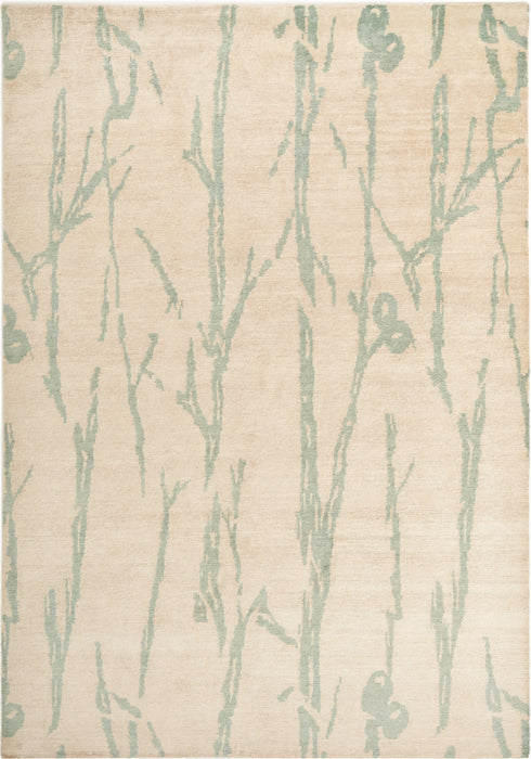6x9 Tree Ivory/light Blue Bamboo Silk