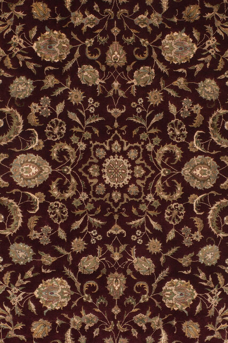 Indo Persian 6x9 Burgundy/Beige Wool and Silk