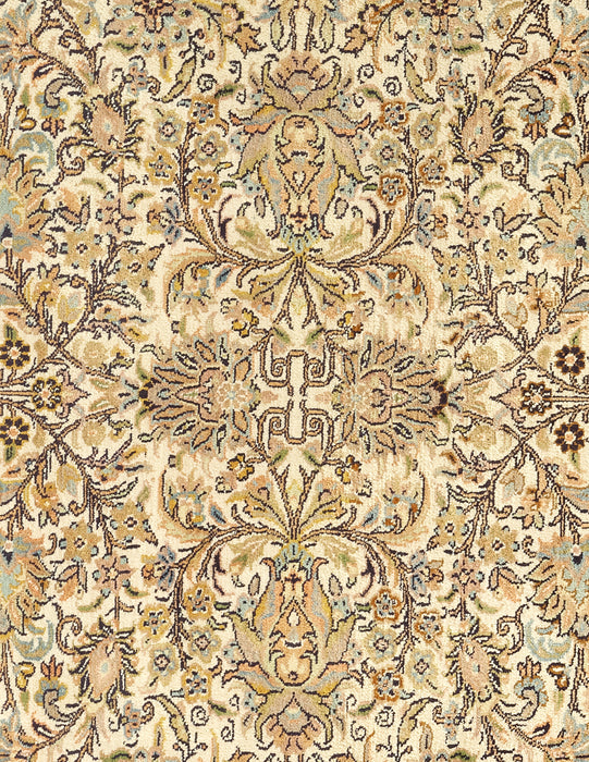 Kashan 6x9 Silk Ivory/Light Blue