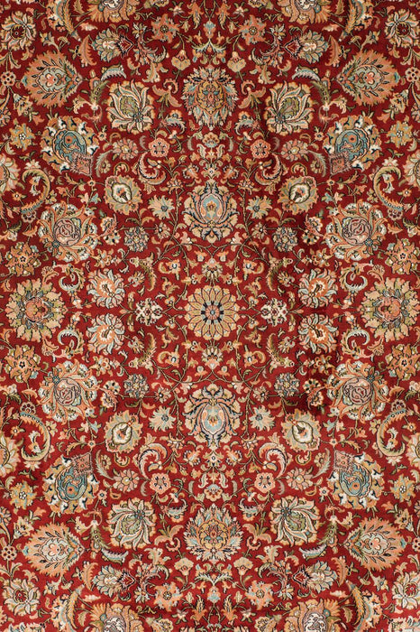 Kashan 6x9 Silk Red Ivory