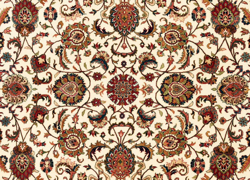 Indo Tabriz 6x9 Ivory/Rust Wool