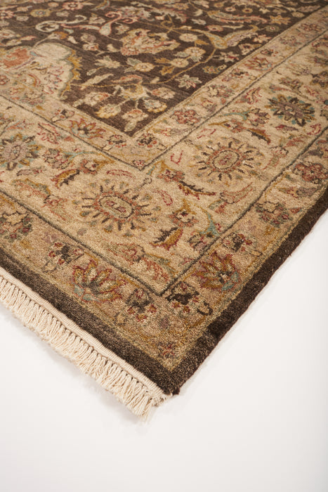 6x9 Agra Collection Brown/Ivory Wool