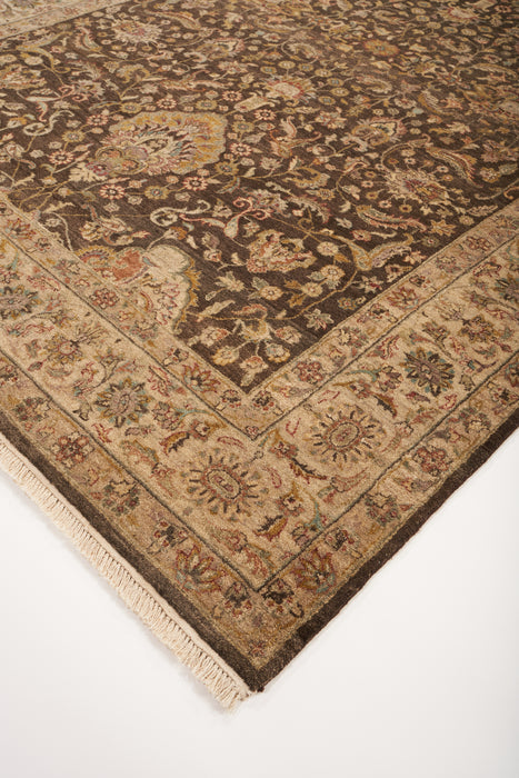 6x9 Agra Collection Brown/Ivory Wool