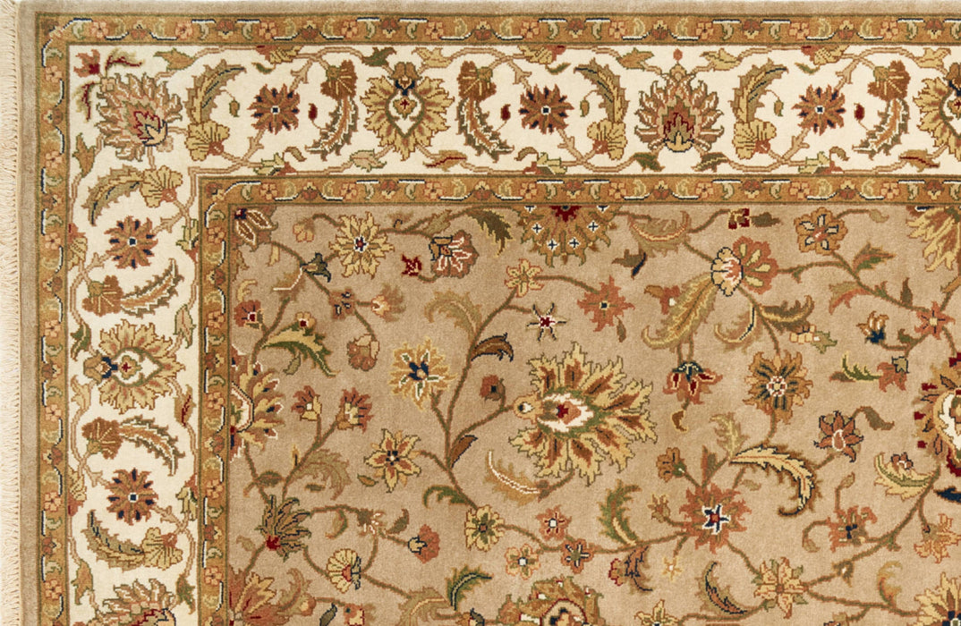 Indo Persian 6x9 Camel/Beige Wool and Silk