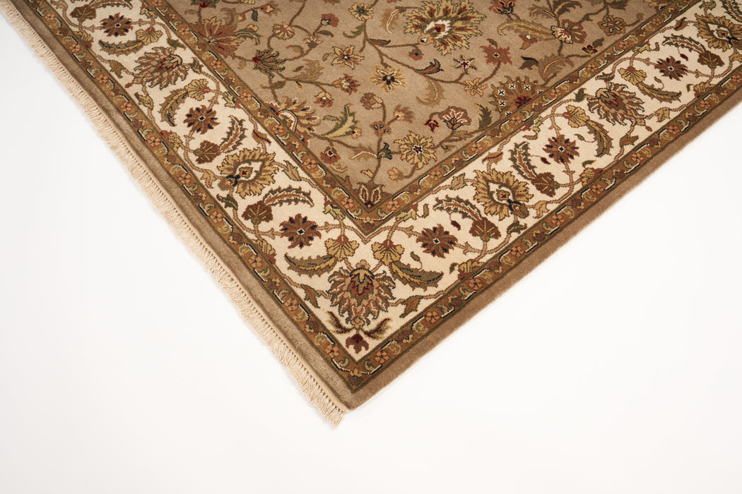Indo Persian 6x9 Camel/Beige Wool and Silk
