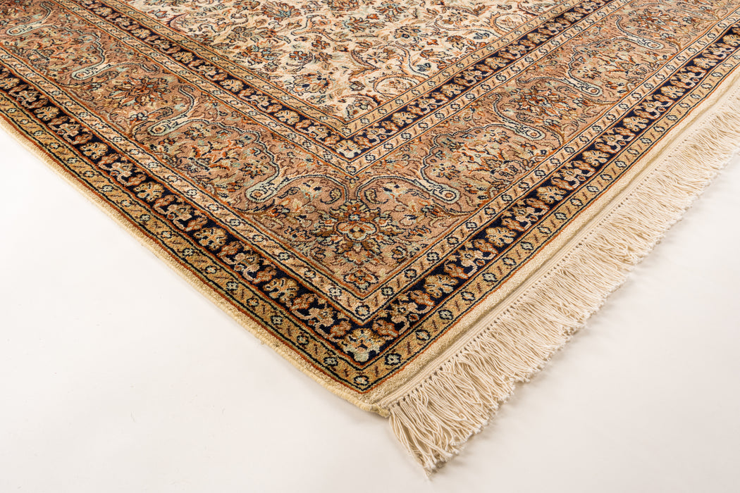 Kashan 6x9 Silk Ivory, Light Brown