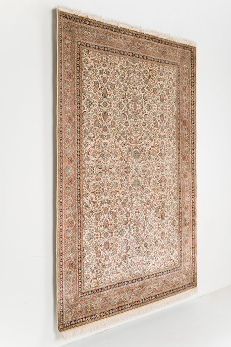 Kashan 6x9 Silk Ivory/Light Brown