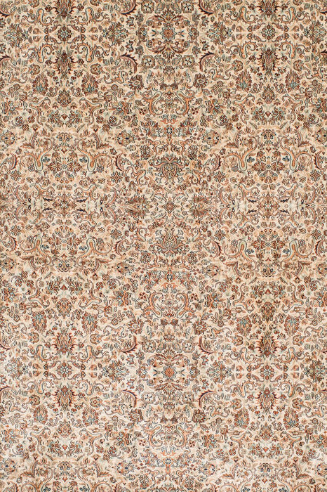 Kashan 6x9 Silk Ivory/Light Brown