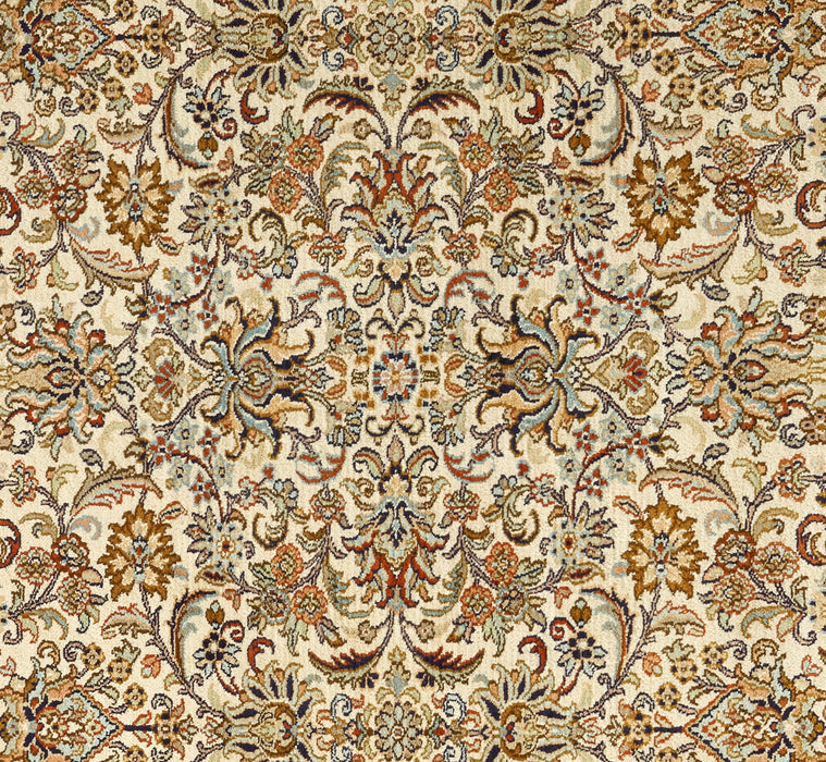 Kashan 6x9 Ivory and Cream Silk