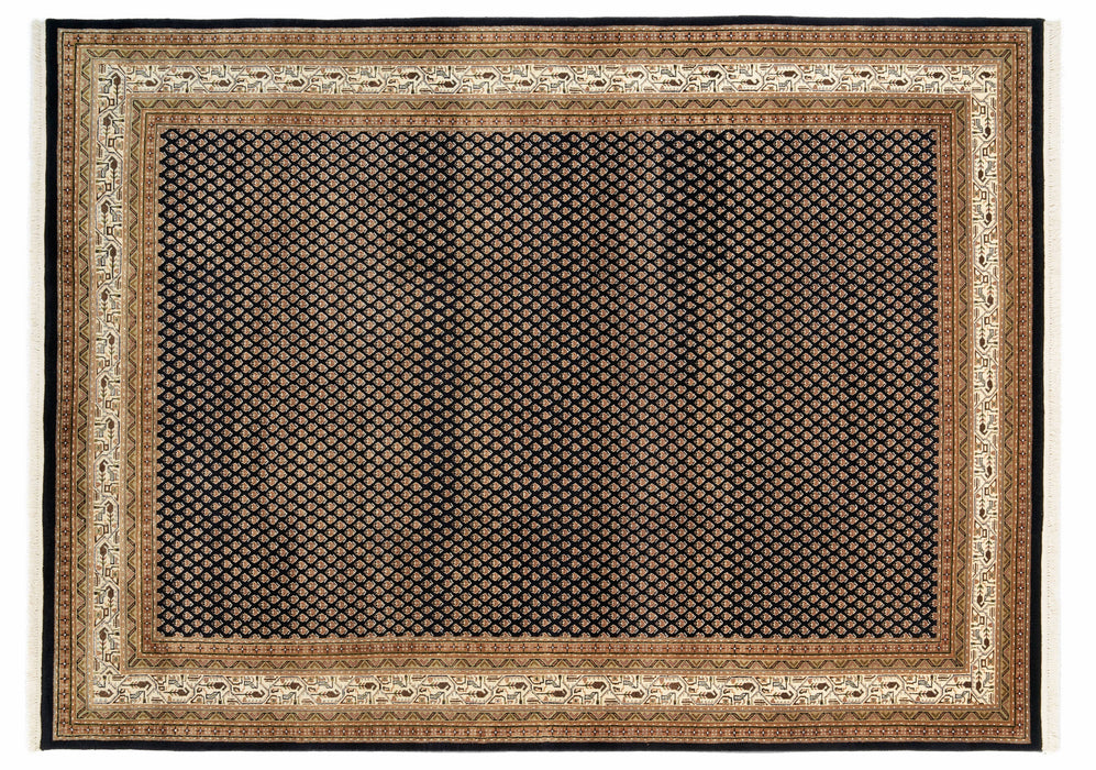 Mir 6x9 Black/Cream Wool and Silk Touch