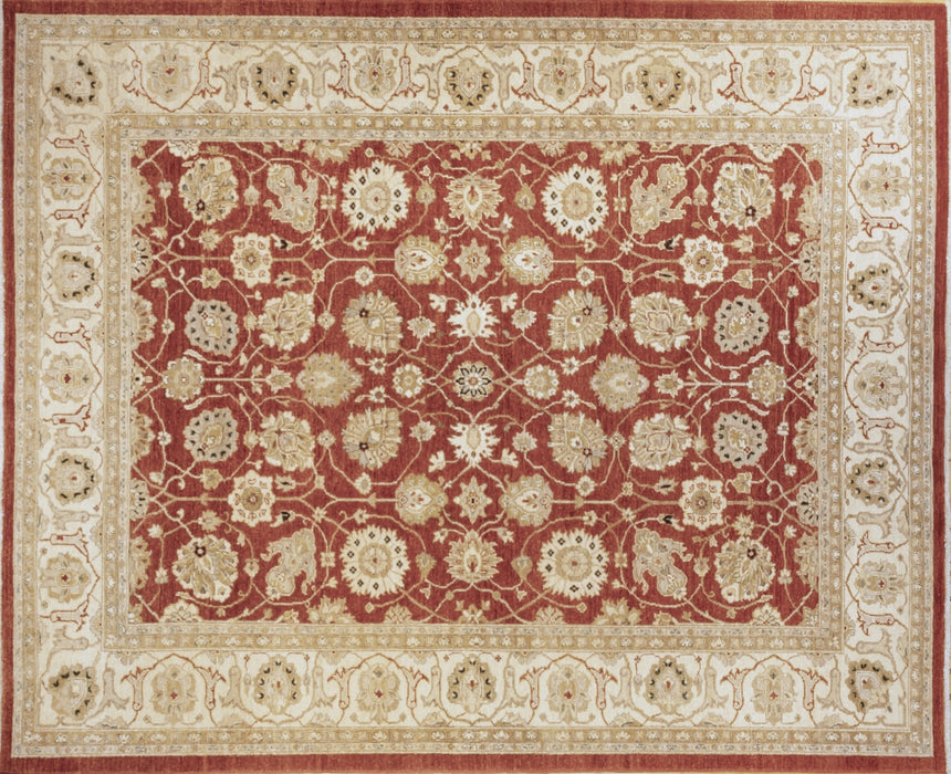 Chobi 8x10 Rust/Ivory Ghazni Wool