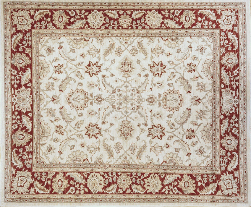 Chobi 8x10 Ivory/Red Ghazni Wool