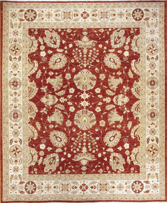 8x10 Chobi Red/Ivory Ghazni Wool