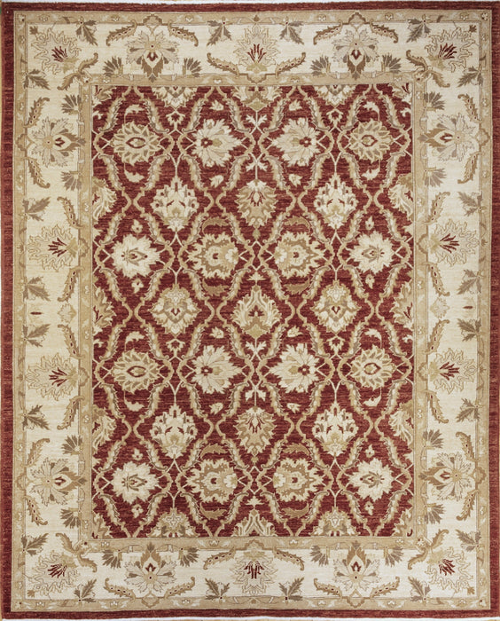 8x10 Chobi Red/Ivory Ghazni Wool