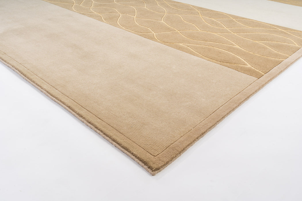 8x10 Lake Louise Beige/Camel Wool and Silk