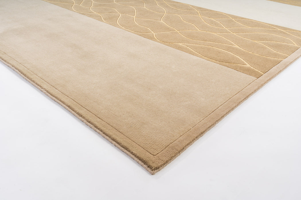 8x10 Lake Louise Beige/Camel Wool and Silk