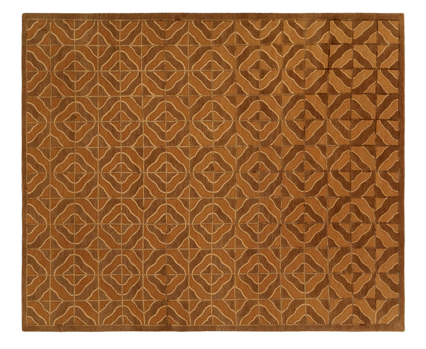 Geometric Brown Wool and Silk