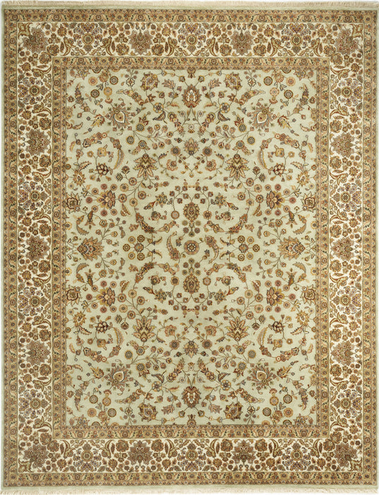 8x10 Indo Persian Collection Sage Green/Beige Wool