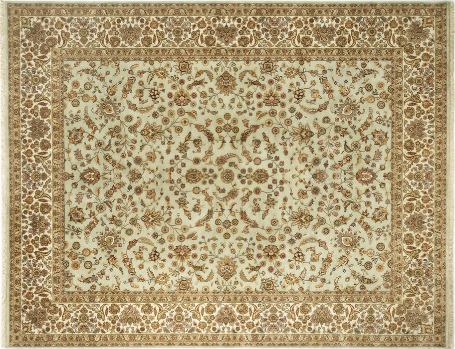 8x10 Indo Persian Collection Sage Green/Beige Wool