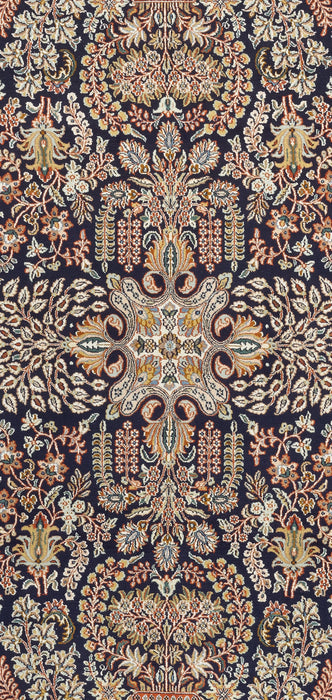8x10 Kashan Silk Red and Midnight Blue