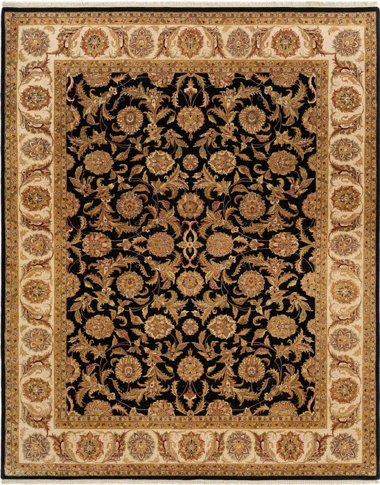 Agra 8x10 Black/Beige Wool