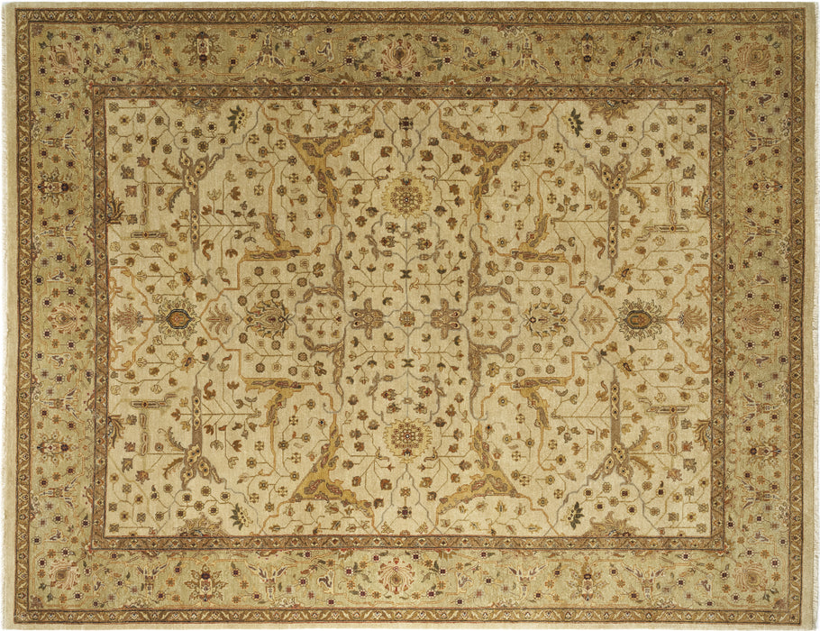 Elegance 8x10 Beige Light Green Ghazni Wool