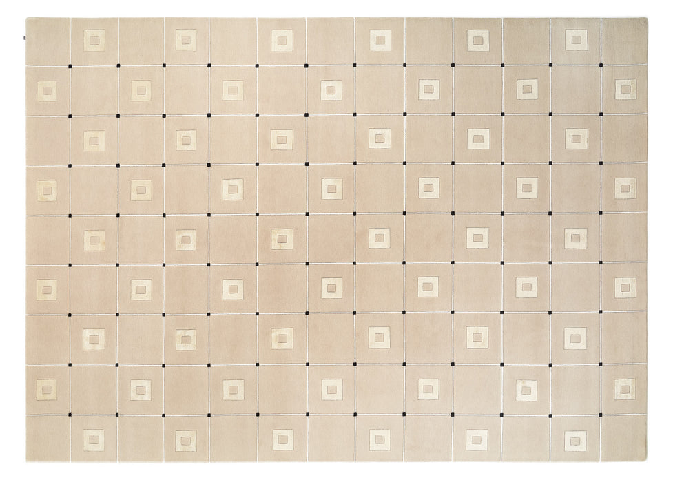 9x13 Box Beige Wool and Silk Touch