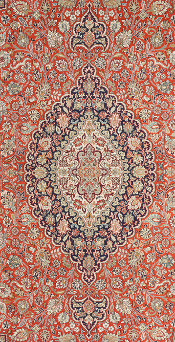 9x12 Kashan Silk Red/Ivory