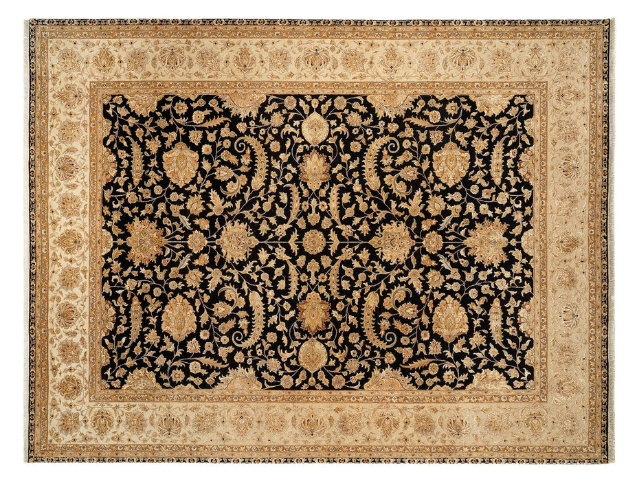9x12 Reflections Black/Gold Wool and Silk