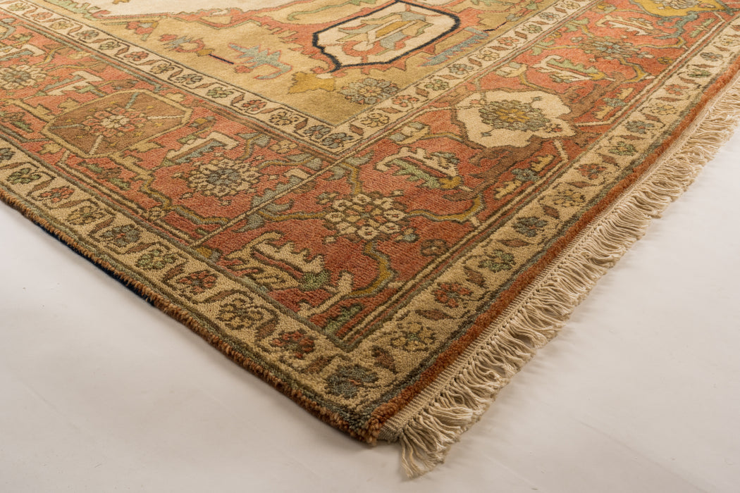 Indo Persian 9x12 Serapi Beige/Rust Wool