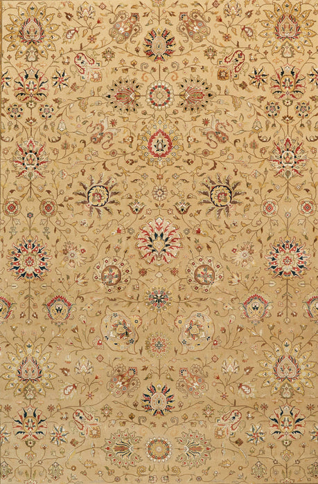 Indo Persian 6x9 Camel/Beige Wool & Silk